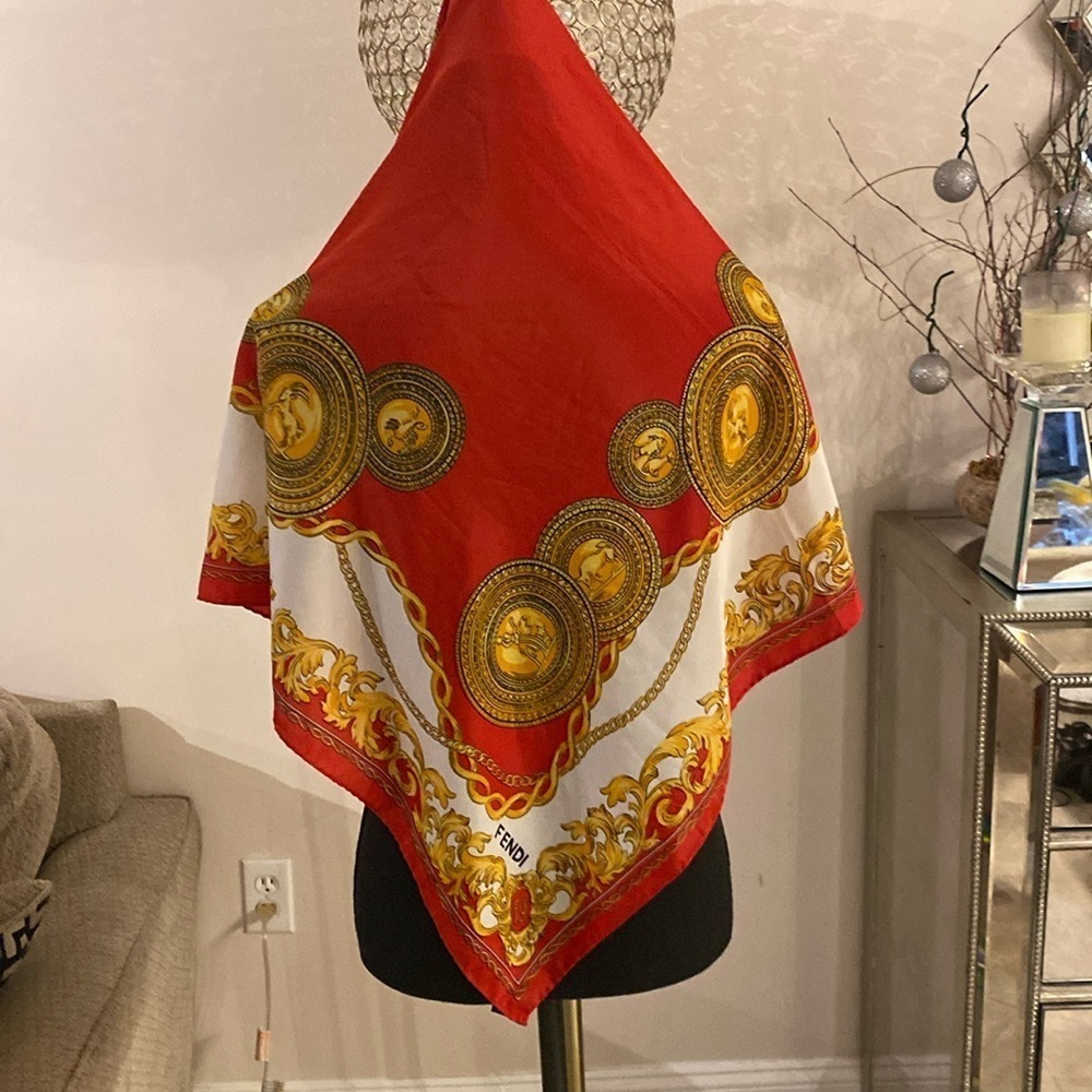 Fendi silk wrap 33*33” - Picture 2 of 5